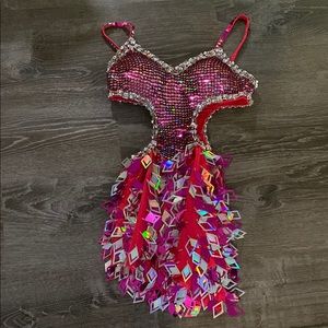 Sparkling Pink Dance Costume Custom Made